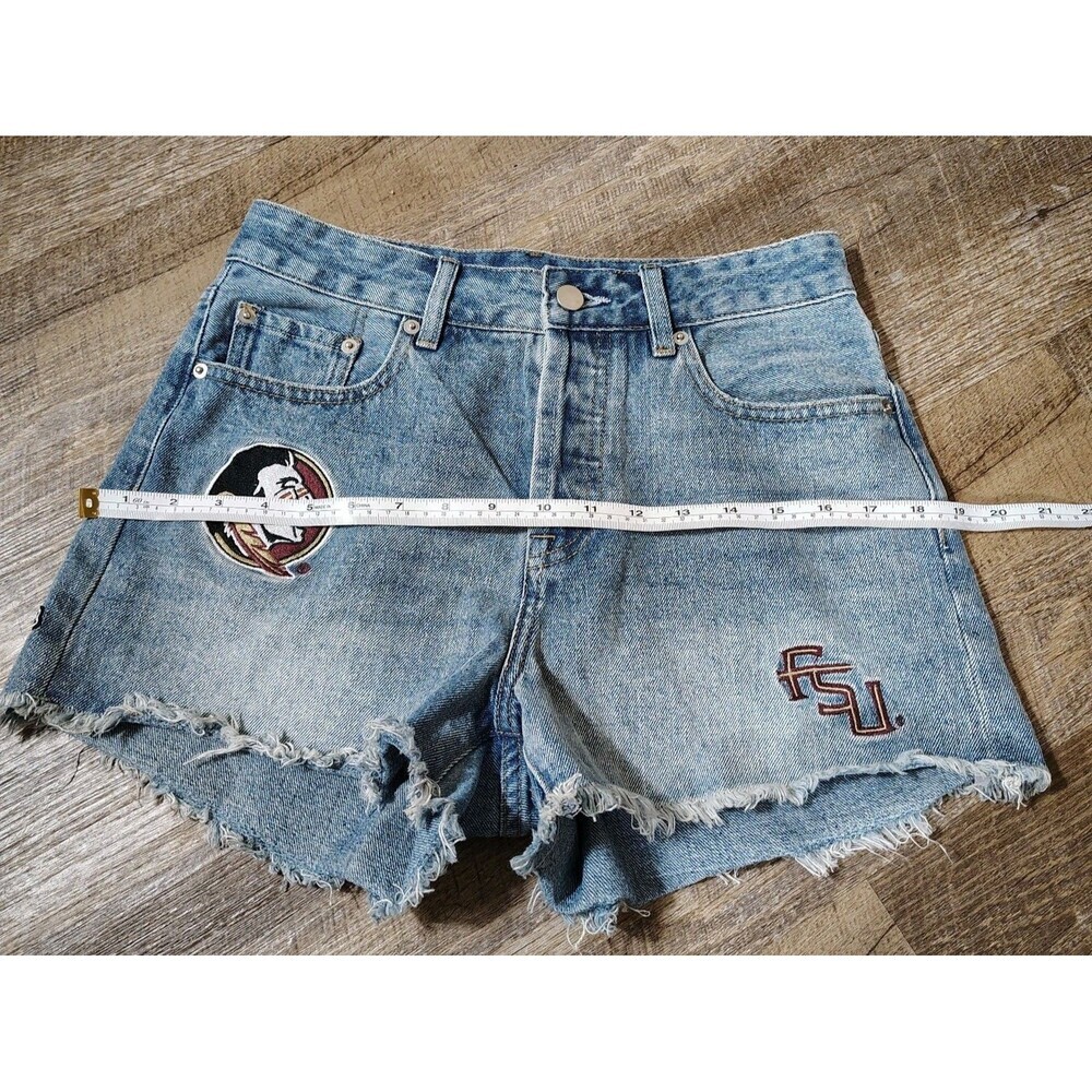 Florida State FSU Seminoles Womens Denim Cut Off Shorts Size S Frayed Game Day - Picture 10 of 12